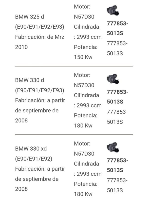 GTB2265VK BMW 525d 530d 730d 370cv